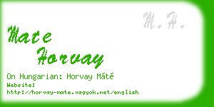 mate horvay business card